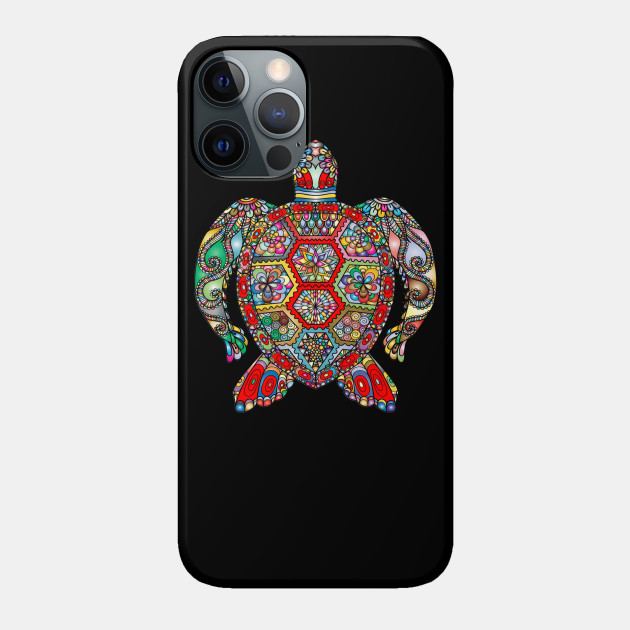 colorful turtle art - Turtle - Phone Case