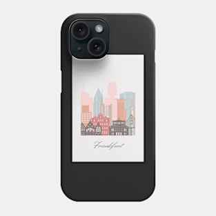 Frankfurt, Germany, map skyline - 01 style Phone Case