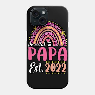 Promoted to Papa Est.2022 Rainbow Dad to Be New Dad Phone Case