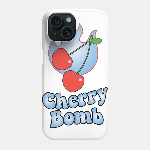 Cherry Bomb and Light Blue Flaming Design Phone Case by YourGoods