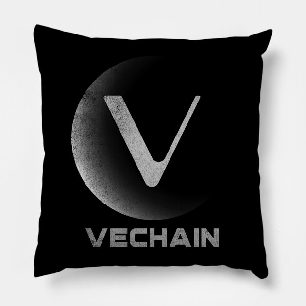 Vintage Vechain VET Coin To The Moon Crypto Token Cryptocurrency Blockchain Wallet Birthday Gift For Men Women Kids Pillow by Thingking About