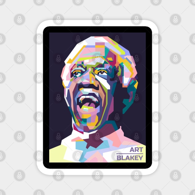 Abstract Popart Art Blakey in WPAP Magnet by smd90