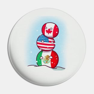 Canada America Mexico Pin