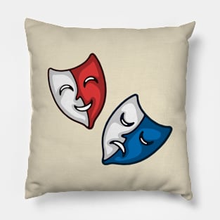 Happy and sad faces Pillow