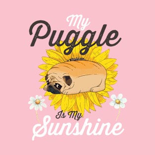 Puggle and Sunflowers Dog Lover Gifts For Women and Girls T-Shirt