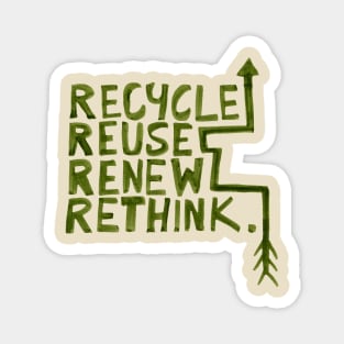 Recycle reuse renew rethink Magnet