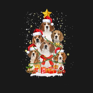 Funny Basset Hound Christmas Tree Gift Xmas for Men Women T-Shirt