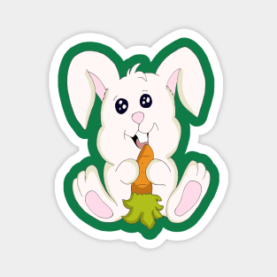 Cute Bunny With Carrot Magnet