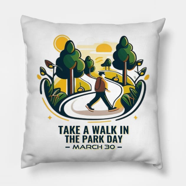 Take A Walk In The Park Day Pillow by iCutTee