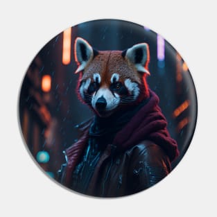 Red Panda Rain Rebel Pin