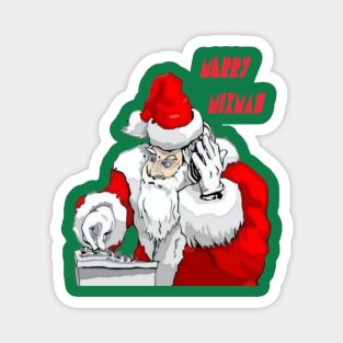 Merry Mixmas Santa Claus DJ  Christmas Party Magnet