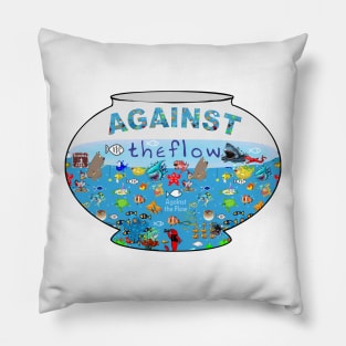 Against the Flow Christian Fish Pillow