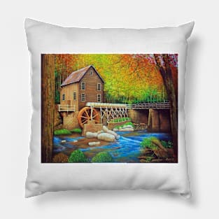 Mill with water wheel Pillow