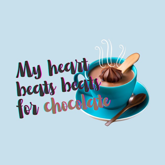 My heart beats for chocolate. Cocoa is rich in antioxidants and for lovers of happiness and love by Artetrust