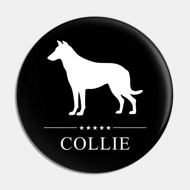 Smooth Collie Dog White Silhouette Pin by millersye