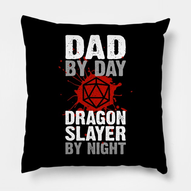 Dad Dragon Slayer Pillow by NinthStreetShirts