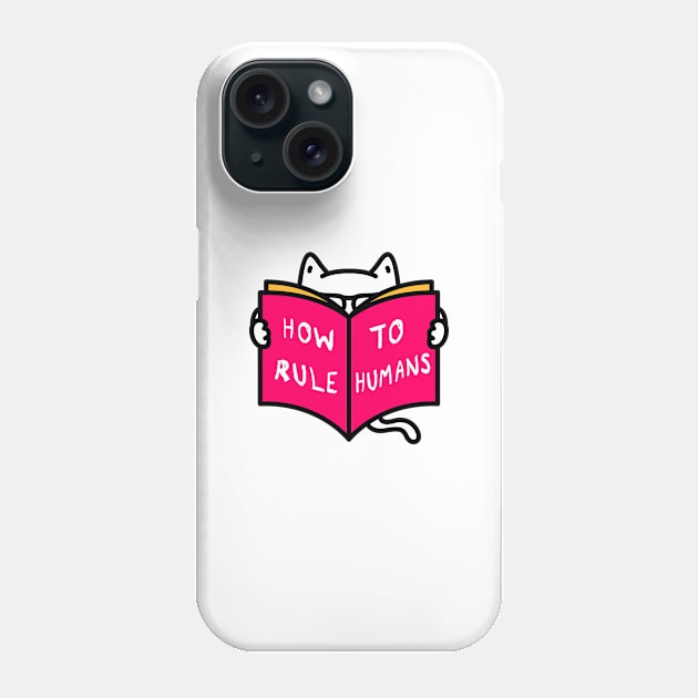 Cat Reading a Book Phone Case by VEKTORKITA