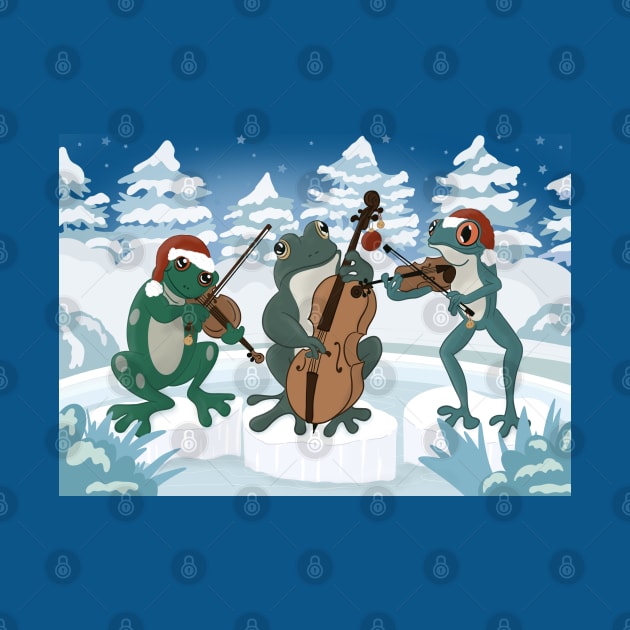 Frog Chorus String Trio at Christmas by NattyDesigns