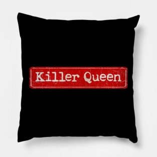 vintage retro plate Killer Queen Pillow