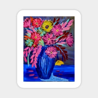 Bright and colorful abstract flowers Magnet