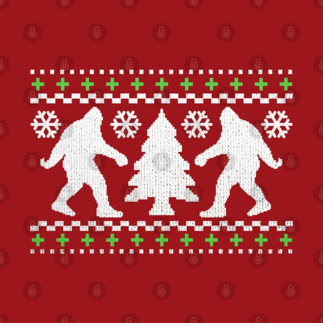 Funny Bigfoot Ugly Christmas Holiday Sweater by robotface