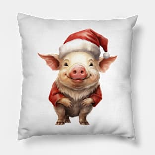 Vintage Christmas Pig Pillow