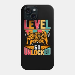 Level 50 Unlocked Awesome Since 1973 Funny Gamer Birthday Phone Case