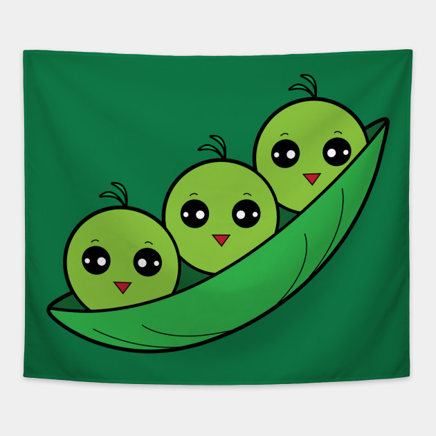 Cute Cartoon Three Peas in a Pod - Peapod - Tapestry | TeePublic Cute Cartoon Three Peas in a Pod - Peapod - Tapestry | TeePublic