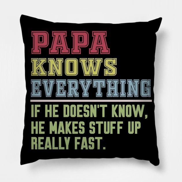 Papa knows everything vintage Pillow by Work Memes