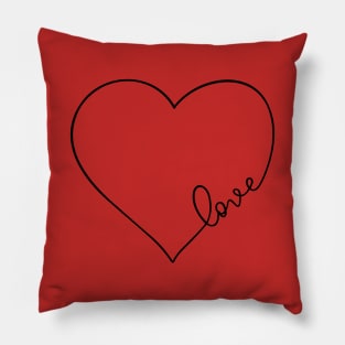 Love Heart Script Pillow