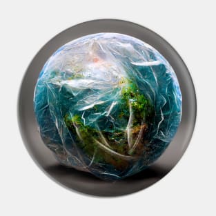 Earth Wrapped in a Plastic Bag Pin