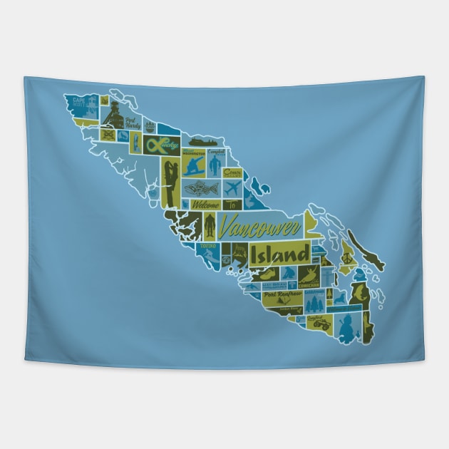 Vancouver Island: Graphical Map Tapestry by Malcontent