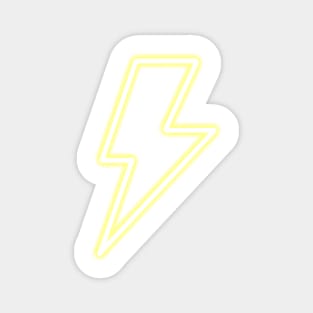 Lightning bolt Yellow neon sign Magnet