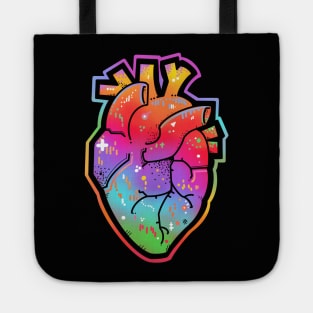 Rainbow anatomical heart Tote