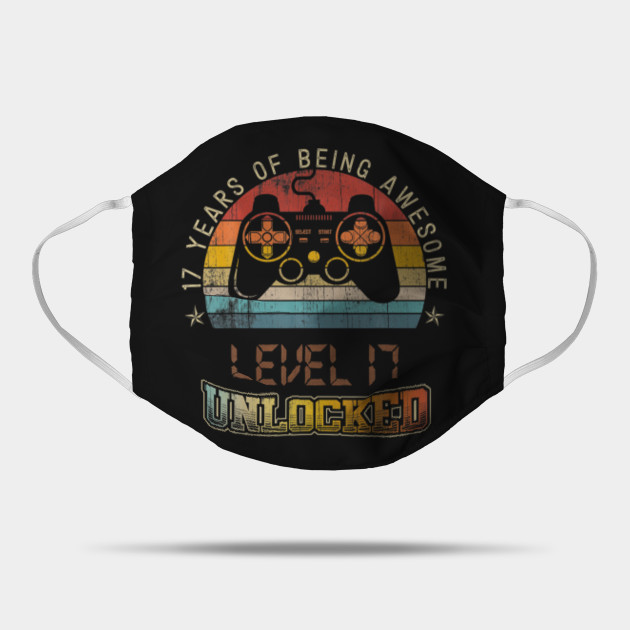 Vintage 17th Birthday 17 Year Old Birthday Boy Girl Kid Gamer Vintage 17th Birthday 17 Year Old Bday Mask Teepublic