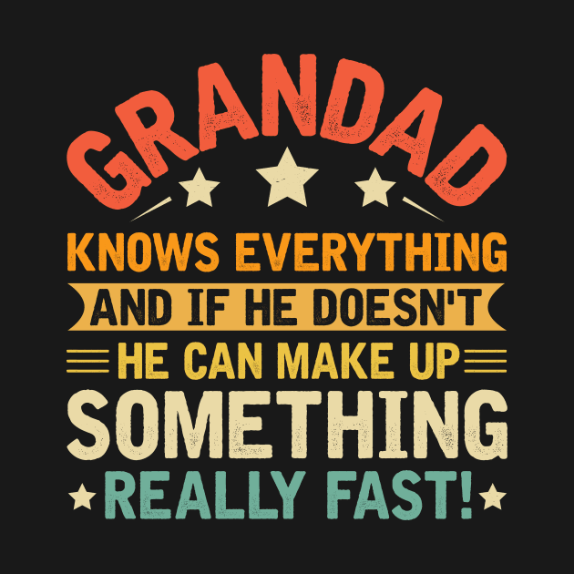 Grandad Knows Everything , Funny Grandpa Tee Father's Day by Shrtitude