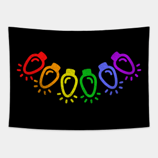 Rainbow Gay Pride Christmas Lights Tapestry