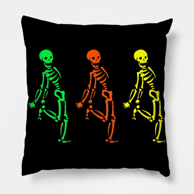 Skeleton Halloween Costumes Funny Dancing Skeleton Pillow by Sinclairmccallsavd