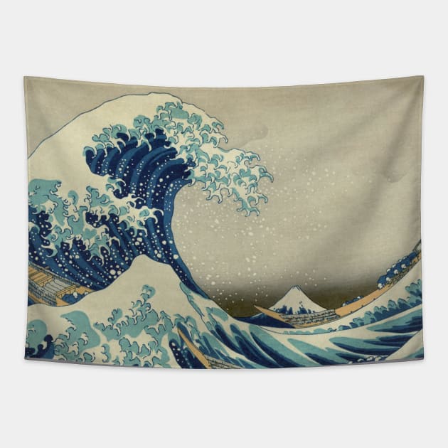 The Classic Japanese Great Wave off Kanagawa by Hokusai Tapestry by podartist