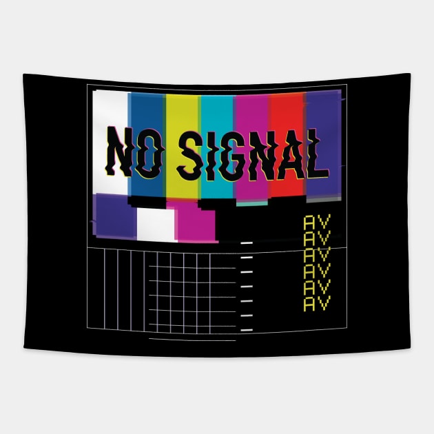 No Signal Retro TV Glitch Tapestry by Noveldesigns