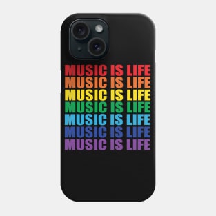 music is life typography repeat texts Phone Case