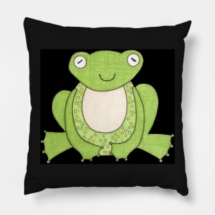 Frog #1 on Black Pillow