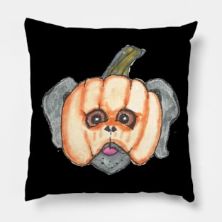 Halloween Pumpkin Pug Pillow