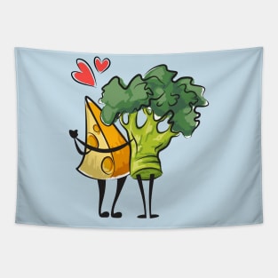 broccoli cheese lover couple Tapestry
