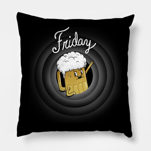 happy Hour Pillow by Madkobra