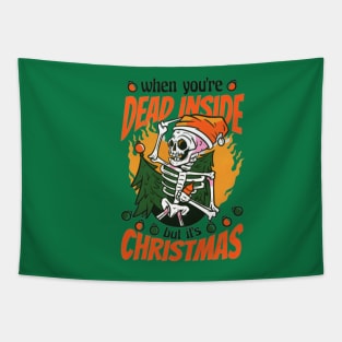 Skeleton christmas funny Tapestry