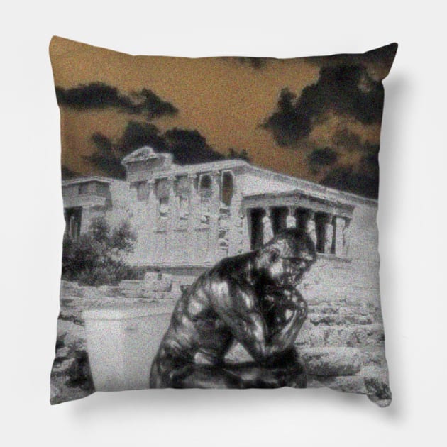 Thinking man aesthetic Pillow by madharka