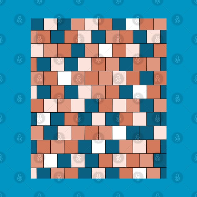 Orange and Blue Mosaic Tile Style by OneThreeSix