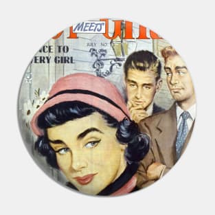 Vintage Romance Comic Book Cover - Boy Meets Girl Pin