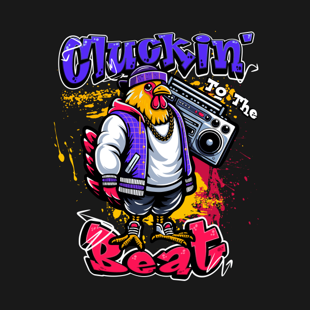 Hip Hop Chicken with a boombox by ChiknEmporium